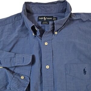 Ralph Lauren Blake Button Down Shirt  Long Sleeve Mens XL Blue Gingham Check